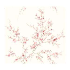   Branches Wallpaper, Winter White/Coral/Mid Green