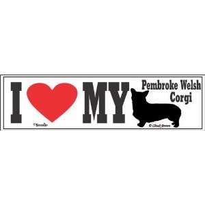  I Love My Pembroke Welsh Corgi Bumper Sticker Kitchen 