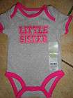 NEW girls 9 month Carters sparkly little sister onesie  