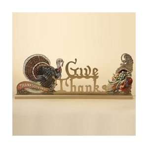  Thanksgiving Harvest Give Thanks Decorative Wooden Table 