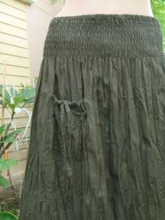 Coconut Summer Broomstick Boho long Skirt white XS L  