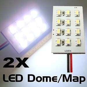 LED WHITE 2X DOME MAP INTERIOR LIGHT BULBS 12 SMD PANEL XENON HID LAMP 