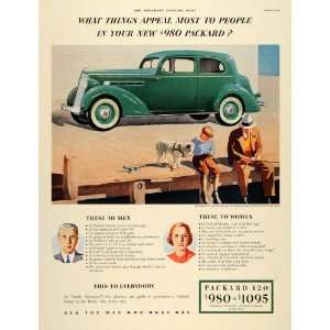  1934 Ad Packard Cars 120 Touring Coupe Dock Fishing Dog 
