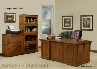 100% Solid Oak Wood Mission Executive Desk Office Furniture USA Made 