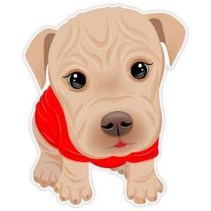  Cute Puppy Shar Pei Dog Car Bumper Sticker Decal 4.5x3.5 