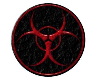 BIOHAZARD Sticker Warning Red Bio Hazard Caution Vinyl Decal B  