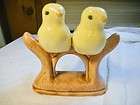 Pair Yellow Birds on Fence Ceramic Kitchen Table Salt &