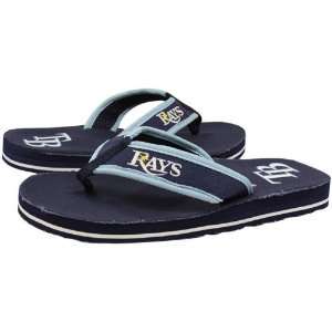 MLB Tampa Bay Rays Navy Blue Contoured Flip Flops (Large)  