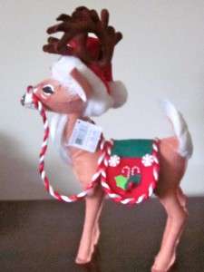 NEW ANNALEE CHRISTMAS PEPPERMINT REINDEER COLLECTIBLE  