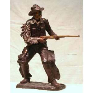 Metropolitan Galleries SRB30345 Cowboy with Rifle Bronze  