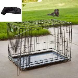  Midwest iCrate Folding Double Door Dog Crate with Free Mat 