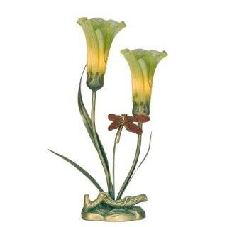  Style Pond Lily Flower Glass Replacement Lamp Shade Redish Orange 