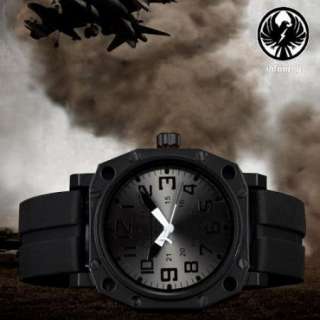 New Black Soldiers Mens INFANTRY Rubber Army Sports Analog Quartz 