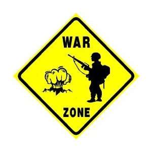    WAR ZONE soldier combat military defense sign