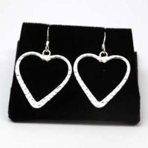  925 Silver Large Open Heart Drop Earrings by TOC Jewelry