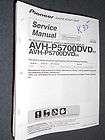PIONEER AVH P5700DVD AV DVD 6.5 INDASH CAR AUDIO repair Manual 