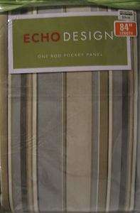 Echo Design Modern Remix Tan Stripe 84L Panels Curtains 751612027694 