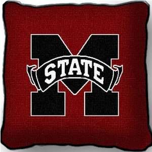  Mississippi State University Mascot Jacquard Woven Pillow 
