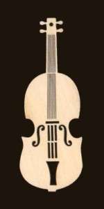 Violin Music Instrument Ornament Craft Wood#848 3.25  