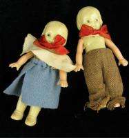 Vintage Celluloid Girl Boy Baby Doll Irwin USA Set 2  