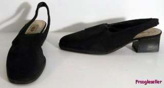 Talbots womens slingbacks heels shoes 6 M black fabric  