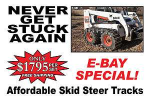 Skid Steer Tracks for a Bobcat 773 Fits 10x16.5 Tires w/Free 