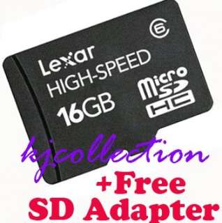 Lexar 16GB 16G Micro SDHC Card Class 6 +FREE SD Adapter  