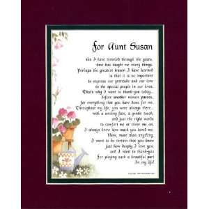 Personalized Keepssake Poem for An Aunt. This Touching 8x10 Poem Is 