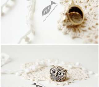 Korean Fashion style Retro Silver Owl Exquisite Ring  