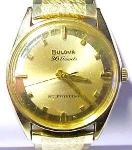 Bulova 1962 Vintage Automatic Mens Wristwatch; 30 Jewels; 10KT Gold 