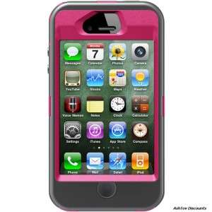   Otterbox Defender Pink/Grey Thermal Case & Clip For iPhone 4 4G 4 S 4S
