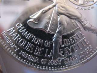 OZ MARQUIS DE LAFAYETTE MASONIC COIN SILVER.925 GLD  