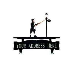  One Line Mailbox Address Sign with Lamplighter