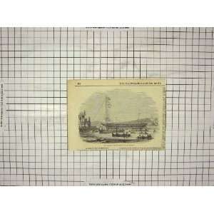  LAUNCH SHIP WATERWITCH COWES ISLE WIGHT OLD PRINT