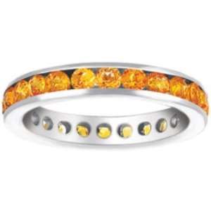 Sterling Silver True Romance Channel Set Natural Citrine Eternity Ring 