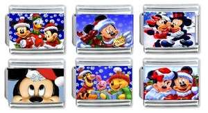 DISNEY CHRISTMAS WITH MICKEY MOUSE AND FRIENDS, 6 PIECE CHARM SET, 9MM 
