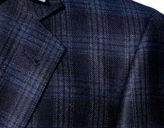 New Daniele $995 Blue Plaid Mens Silk Wool Sport Coat  