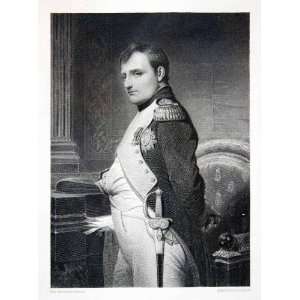  Engraving Napoleon Bonaparte French Emperor Uniform Saber Military 