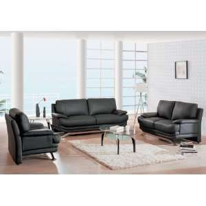 GL 9250 BL Black Bounded Leather Living Room Set 