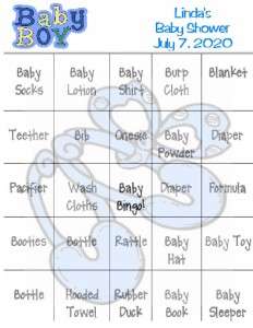Baby Shower Bingo For Boy 50 Quantity Personalized  
