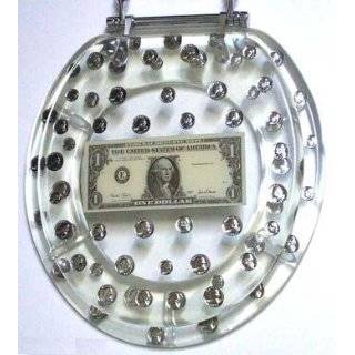  REAL U.S. PENNIES COINS MONEY LUCITE RESIN TOILET SEAT 