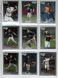 2010 Bowman Chrome Seattle Mariners Complete Master Team Set 19 Cards 