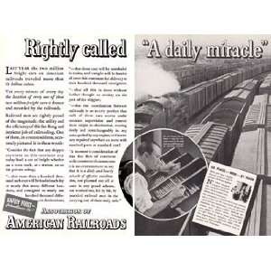 Ad 1937 Association of American Railroads Daily Miracle Association 