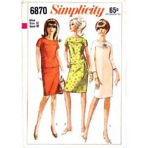  Simplicity 6870 Vintage Sewing Pattern Dress Top Skirt 