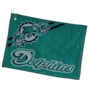  Miami Dolphins NFL Heavyweight Jacquard Golf Towel (16x24 