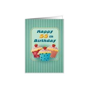  55 years old Cupcakes Birthday Greeting Cards Card Toys 