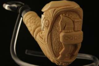 TROY HORSE Meerschaum Pipe Hand Carved by Mesut comes with a CASE 2815 