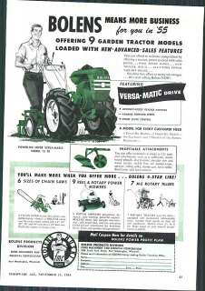 1954 ad Bolens Garden Tractor Chain Saw Tiller ORIGINAL ADVERTISING 