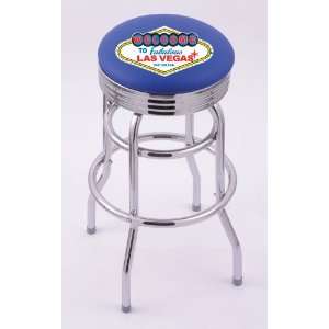 Welcome to Las Vegas 25 Double ring swivel bar stool with Chrome base 