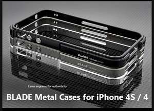 New Blade Aluminum Bumper Metal Case Cover for iPhone 4 4S 4G Black 